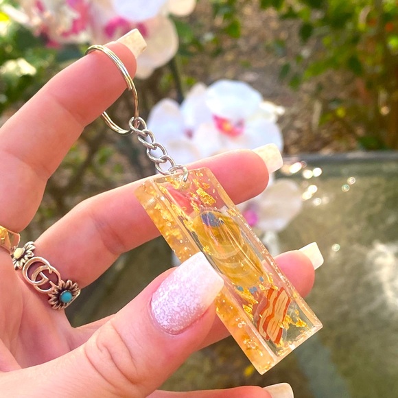 Blueberry Pancakes & Bacon Breakfast Keychain Resin Art 🥞🫐 🥓 - Picture 5 of 13